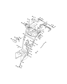 S-Style Handle And Frame Diagram and Parts List for 3X30-INCHHD31AH57SZ (31AH57SZ710)(2013) Cub Cadet Snow Blower